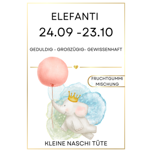 KLEINE NASCHI TÜTE FRUCHTGUMMI STERNZEICHEN ELEFANTI