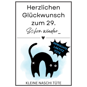 KLEINE NASCHI TÜTE LAKRITZ  HERZLICHEN GLÜCKWUNSCH ZUM 29.