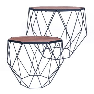 pajoma Beistelltische GEO im 2er Set aus Metall & Holz