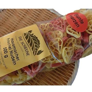Bunte Herz-Nudeln