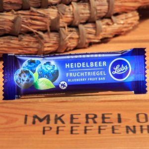 Bio Heidelbeere Fruchtriegel mit Mandeln, glutenfrei, vegan, ohne Zucker, 50% Trockenfruchtanteil, 30g