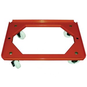 Rolli rot „Rollboy“ 400x600mm 2 Bock- 2 Lenkrollen für E-Kisten