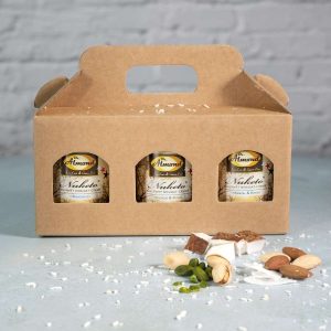 Probierset Nuketo KOKOSVARIATIONEN Gourmet Nougat-Creme low carb keto | 3 Sorten Aufstrich | ohne Zuckerzusatz | ohne Palmöl