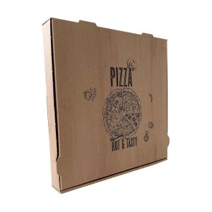 Pizza Karton 22x22x4cm „Hot & Tasty“ ohne Alu, 100 Stück im Karton