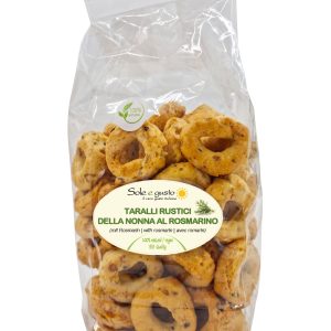 12 x 350g Taralli Rustici della Nonna al rosmarino, mit Urweizen, Madre lievito, ohne Hefe